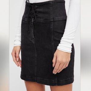 Free People Black Modern Femme Corset Mini Skirt